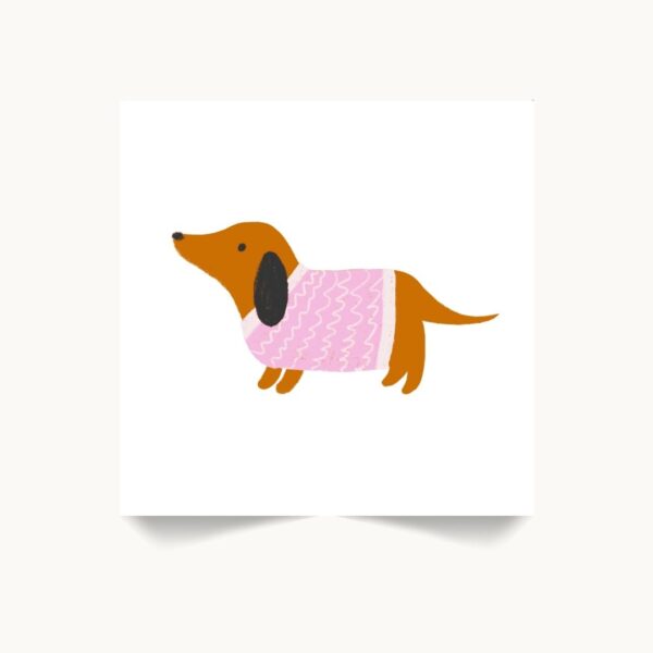 Dog in Pink Sweater